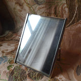 ART DECO Photo Frame and Mirror,Small Travel Folding,Chrome Metal Stand, Movie Star Hedy Lamarr, Vanity Display, Collectible Desk Top Frames