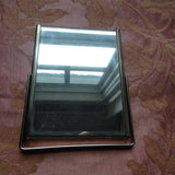 ART DECO Photo Frame and Mirror,Small Travel Folding,Chrome Metal Stand, Movie Star Hedy Lamarr, Vanity Display, Collectible Desk Top Frames