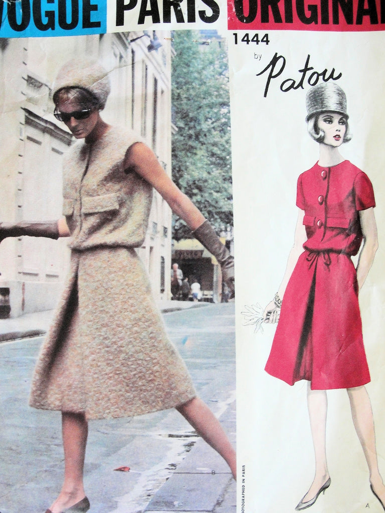 strapless open back dress 60s STYLISH Patou Dress Pattern VOGUE PARIS Original 1444 Shaped Blous – A  Vintage shop