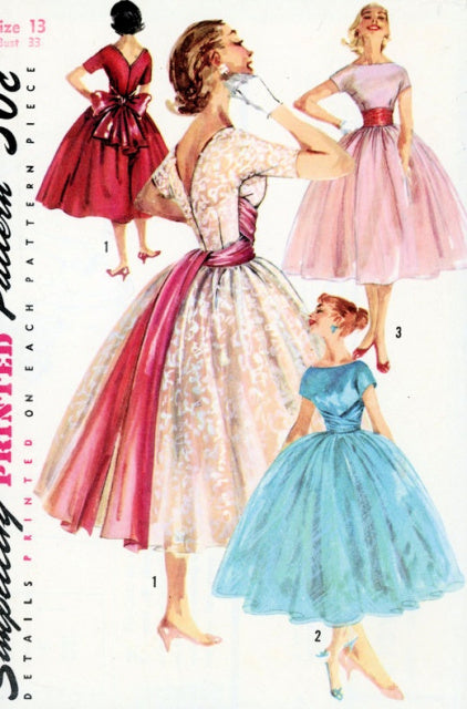 1950s DREAMY Evening Party Dress Pattern SIMPLICITY 1795 Very Full Ski – A Vintage shop 1950s DREAMY Evening Party Dress Pattern SIMPLICITY 1795 Very Full Ski – A Vintage shop