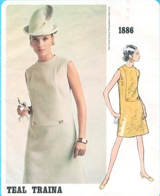 60s Mod Sixties Teal Traina Designer Dress Pattern Vogue Americana 188 A Vintage shop 60s Mod Sixties Teal Traina Designer Dress Pattern Vogue Americana 188 A Vintage shop