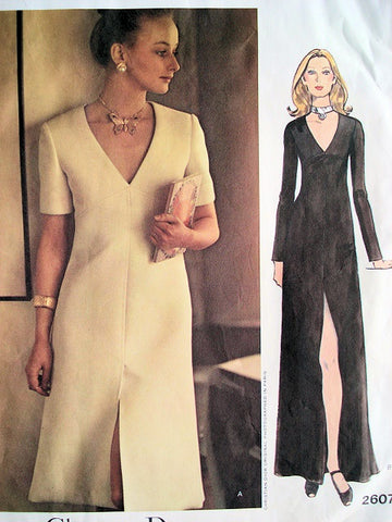 70s CLASSY DIOR Evening Dress or Gown Pattern VOGUE PARIS Original 2607 Low V Neckline Pure Elegance Bust 31 Vintage Sewing Pattern FACTORY FOLDED
