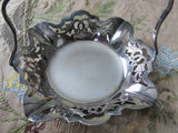 lovely Vintage SILVER BASKET Candy Basket,Sweetmeats or Condiment Dish,Graceful Handle,Silver Open Work,Cottage Decor,Tea Time, Fine Dining Collectible Silver