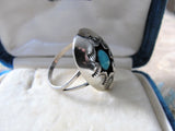 FABULOUS Vintage Sterling Silver and Turquoise Stone Ring,Sky Blue Turquoise,Vintage Native Indian Silver, Silver Ring,Old South West Turquoise Jewelry,South Western Jewelry