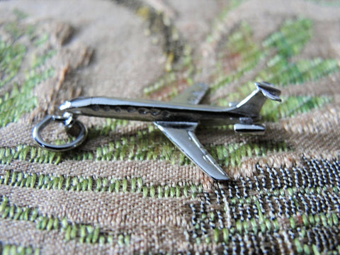 Vintage STERLING AIRPLANE PENDANT, Sterling Silver, Airplane Charm,Sterling Silver Airplane,Collectible Charms, Charm Bracelets,Vintage Silver Charms,Aviation Charm