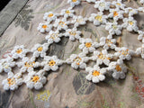CHARMING Vintage FIGURAL Floral Doily, Flowers,Hand Crocheted Doily Center Piece,Farmhouse Decor,French Country Cottage,Collectible Doilies,Vintage Decor