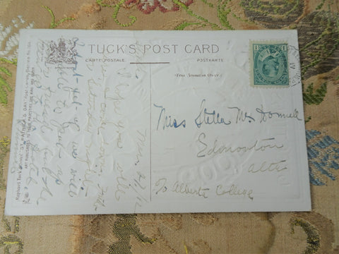 1910s BEAUTIFUl Embossed St Patricks Day Postcard,Lovely Lady, Good Luck Card, Tuck's Post Card, Collectible Postcards, Antique Postcards