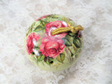 BEAUTIFUL Vintage Pomander ,Potpourri Holder , Hanging Potpourri Ornament ,Romantic Gifts, Floral Pomander, Porcelain Pomander,PINK Roses ,Air Freshener,Vintage Vanity Display