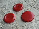 FABULOUS Art Deco Bakelite Buttons,Cherry Red Vintage Buttons,Collectible Vintage Buttons