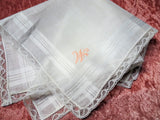 VINTAGE 1950s Hankie,Monogram W Hanky Handkerchief,Bridal Hankie Hankies,Something Old,Perfect Wedding Hanky,Collectible Vintage Hankies
