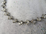 DAZZLING 1920s Art Deco Cut Crystal Necklace, Flapper Era Bezel Set Glass Necklace,Day or Evening Faceted Necklace,Vintage Jewelry