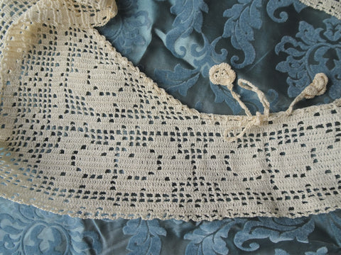 LOVELY Vintage Crocheted Lace Nightgown or Corset Topper,Crochet Top for Chemise,Beautiful Handwork To Display,Collectible Vintage Clothing