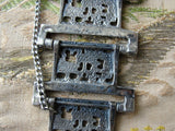 1960s 70s FABULOUS Robert Larin Brutalist Modernist Signed Wide Cuff Bracelet Silver and Pewter Large Bracelet UNIQUE Design Vintage Jewelry