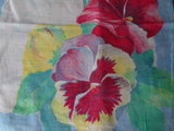 BEAUTIFUL Printed Floral Hanky, Pansy Pansies Handkerchief To Frame, Collectible Hankies,1950s Vintage Hankies, 50s Hanky, 50s Handkerchiefs, Mid-Century Hankies