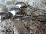 ROMANTIC Set of Silver Demitasse Spoons, Community Silverplate BALLAD Pattern, Set of 4 Boxed Silver Teaspoons, MCM,Collectible Vintage Silver