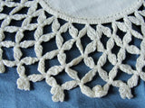 LOVELY Vintage Linen and Crochet Lace Small Doily Collectible Antique Linens