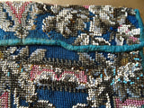 BEAUTIFUL Antique Victorian Glass Beadwork and Needlepoint Wall Pocket, Lovely Colors, Perfect To Hang or Frame,Victoriana