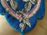 BEAUTIFUL Antique Victorian Glass Beadwork and Needlepoint Wall Pocket, Lovely Colors, Perfect To Hang or Frame,Victoriana