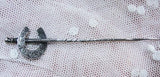 CLASSIC Victorian Equestrian Riding Stick Pin Ascot Lapel Tie Pin Riding Habit Engraved Horseshoe Use As Hatpin Sterling Silver Jewelry
