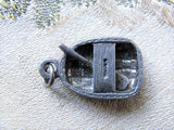 FABULOUS Antique Silver Charm Reed Boat Coracle Boat British Isles Row Boat Beautiful Details Antique Jewelry