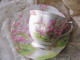 BEAUTIFUL Vintage Tea Cup and Saucer BLOSSOM TIME Royal Albert English Bone China for Bridal Luncheons,Showers, Hostess Gift, Bridesmaid Gift, Weddings,Tea Parties, Brocante
