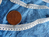 SWEET French Lace, TINY Cotton Trim, Dainty Lace, Doll Size, Baby Bonnets, French Dolls Lace, Heirloom Sewing,Collectible Lace