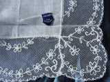 1950s Vintage Irish Linen WIDE Lace Hankie BRIDAL WEDDING HANDKERCHIEF Special Bridal Hanky