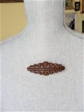 VINTAGE Art Deco Bakelite Brooch, Chocolate Brown Large Pin ,Deeply Carved, Statement Brooch, Raised Geometric Abstract Design,Collectible Vintage Jewelry