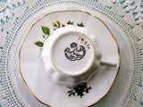 CHEERFUL Christmas Poinsettia Flowers Vintage Teacup and Saucer English Bone China Holiday Cup and Saucer Xmas TeaTime