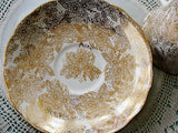 LOVELY Chintz Vintage TeaCup and Saucer Colclough English Bone China All Over Gold Chintz Flowers Cup and Saucer Tea Time Collectible