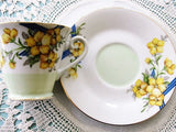 VINTAGE OCCUPIED Japan Teacup and Saucer Yellow Flowers Cup and Saucer Collectible