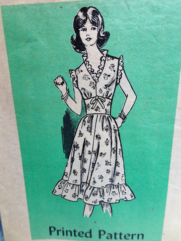 CUTE 1970s Midriff Dress Pattern Mail Order 4834,Romantic Boho Design, 3 Versions Sleeveless,Short or long Sleeves,Bust 34 Vintage Sewing Pattern