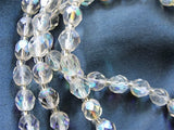 1950s BEAUTIFUL Swarovski Cut Crystal Opera Length Necklace Aurora Borealis Cut Beads 46 inches Length Vintage Jewelry