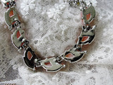 LUSH 1950s Signed Designer CORO Pink Moon Glow Thermoplastic and Silver Tone Metal Necklace Wear or Collect Vintage Costume Jewelry