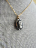 1930s CZECH Glass Victorian Revival Black Glass Cameo Necklace Pendant, Classic Beautiful Lady Cameo, Romantic Necklace, Bridal Necklace, Collectible Old Costume Jewelry,Gifts For Her