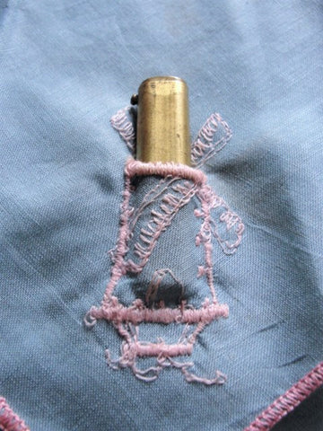 RARE Vintage LIPSTICK TUBE Hanky Colgate 1920s Flapper Era Hankie Handkerchief Blue Novelty Collectible Vintage Hankies Collector