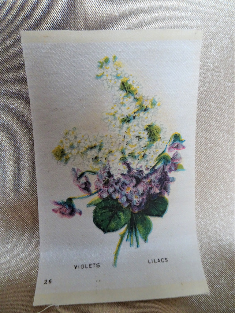 BEAUTIFUL Antique Printed Silk Flowers, Violets,Floral Silks, Antique Quilt Silks, Craft Silks,For Fine Sewing Quilting Projects or Frame It For Shabby Chic Romantic Cottage Décor