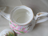 BEAUTIFUL Vintage Teapot, English Bone China 5 Cup Teapot, Royal Albert BLOSSOM TIME, Romantic Pinks, Collectible Vintage Teapots