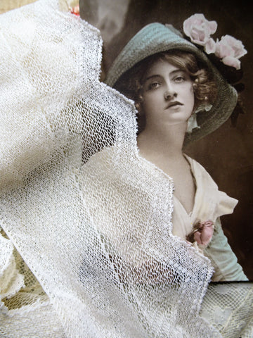 LOVELY Victorian French Netted Lace, Perfect For Dolls,Bridal Dress,Fine Heirloom Sewing, Collectible Antique Lace