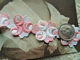 PRETTY Embroidered Organdy Small Applique Trim, Perfect For Dolls,Heirloom Sewing, Journals, Collectible Textiles