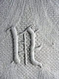 ANTIQUE Monogram Art Nouveau Large Linen Towel Quality Linen Vintage Linens