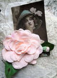 GORGEOUS Antique Large Pink Flower Corsage,1930s Roses Corsage,Vintage Millinery Flowers, Fabric Flowers, Photo Prop,Wedding Floral, Collectible Fabric Flowers