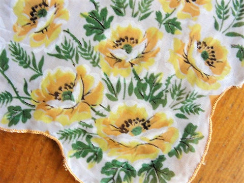 VINTAGE 50s Sheer Floral Hanky Hankie Handkerchief Collectible Vintage Hankies