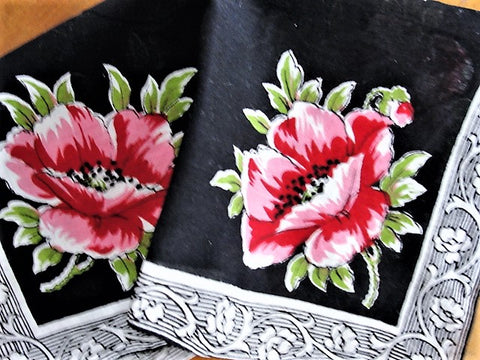 1940s COLORFUL Vintage Printed Hanky Handkerchief Perfect To Frame or Give As Gift Collectible Printed Hankies