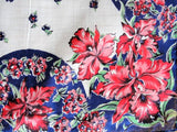 1950s COLORFUL Vintage Printed Hanky Handkerchief Perfect To Frame or Give As Gift Collectible Printed Hankies
