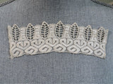 BEAUTIFUL Victorian Lace Embroidered Trim Applique on Netted Lace, Lovely Pattern,Fine Heirloom Sewing Crafts, Collectible Vintage Lace
