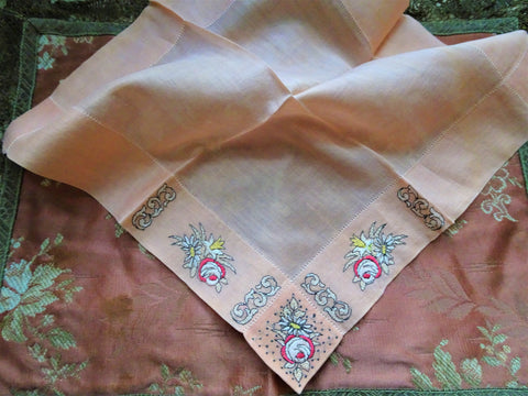 BEAUTIFUL Art Deco Hand Embroidered Hanky, Unusual, Exceptional Hand Embroidery Work,Lovely Vintage Hankie,Handkerchief,Wedding Bridal Hanky Collectible Hankies