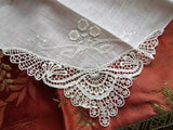 BEAUTIFUL Vintage Swiss Hand Embroidered Hanky,Bridal Handkerchief,White Work Hankie,Never Used,Collectible Vintage Hankies