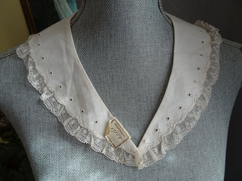 LOVELY Antique Collar, French Cotton Embroidered Collar, Lovely Openwork Design, Beautiful Embroidery,Collectible Vintage Collars