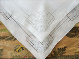 Lovely Vintage WEDDING HANDKERCHIEF Deco Drawn Thread Gorgeous Bridal Hankie Stunning Applique Work Finest Linen Hanky Never Used